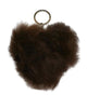 Alpaca Love Heart Shaped Fur Keychain - Choice Alpaca Products-heart-fuzzball-darkbrown