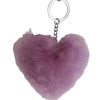 Alpaca Love Heart Shaped Fur Keychain - Choice Alpaca Products-heart-fuzzball-ltviolet