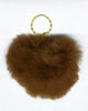 Alpaca Love Heart Shaped Fur Keychain - Choice Alpaca Products-heart-fuzzball-medbrown