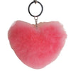 Alpaca Love Heart Shaped Fur Keychain - Choice Alpaca Products-heart-fuzzball-pink