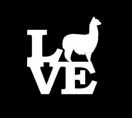 Alpaca Love Vinyl Window Sticker - Choice Alpaca Products-AlpacaLoveStickerLtSilver