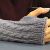 Alpaca Wrist Warmers Cabled - Choice Alpaca Products-02100W_SlateGrey
