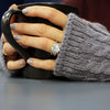 Alpaca Wrist Warmers Cabled - Choice Alpaca Products-02100W_SteelBlue