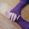 Alpaca Wrist Warmers Eyelet Gloves Mulberry 