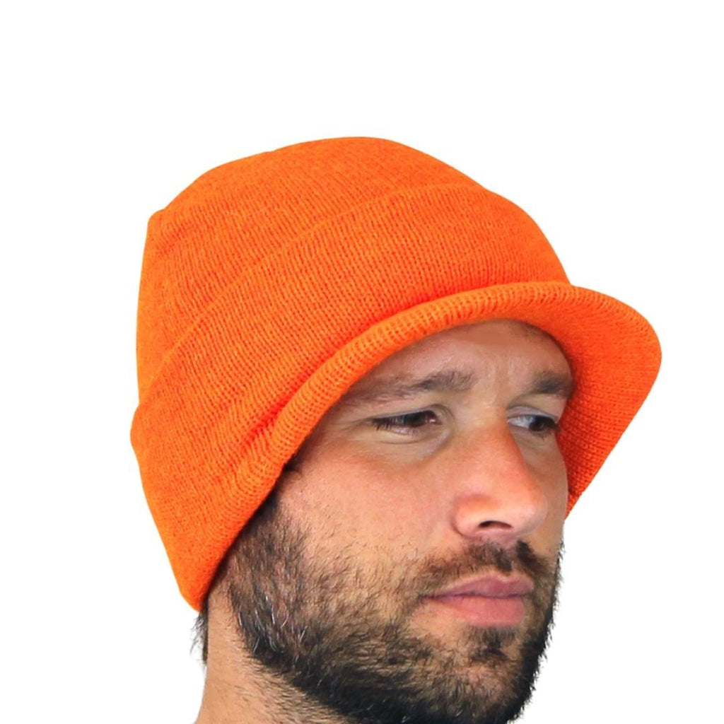 Brimmed Alpaca Knit Radar Mash Hat - Choice Alpaca Products-NEAFP03290F-hunterorange