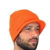 Brimmed Alpaca Knit Radar Mash Hat - Choice Alpaca Products-NEAFP03290F-hunterorange