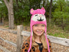 Childrens Animal Alpaca Hat Hat Pink 