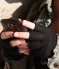 Colorful 100% Alpaca Fingerless Knit Alpaca Gloves - Choice Alpaca Products-440-md-black