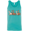 Curious Alpacas Canvas Unisex Tank Shirts & Tops Teal S 