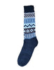Deluxe Hand Knit Patterned Long Alpaca Socks - Choice Alpaca Products-INCT-longsocks-black