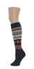 Deluxe Hand Knit Patterned Long Alpaca Socks - Choice Alpaca Products-INCT-longsocks-grey