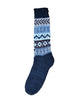 Deluxe Hand Knit Patterned Long Alpaca Socks Socks Black One Size Fits Most 