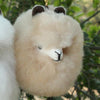 Happy Alpaca Face Keychain - Choice Alpaca Products-HappyAlpacaFaceKeychain-fawn