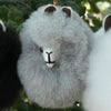 Happy Alpaca Face Keychain - Choice Alpaca Products-HappyAlpacaFaceKeychain-grey