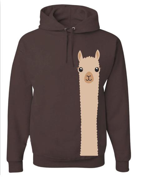 Hooded Sweatshirt: Alpaca Watching Fun 