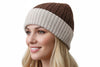 Reversible Cabled 100% Alpaca Knit Hat - Choice Alpaca Products-INCTRev-BrnTan