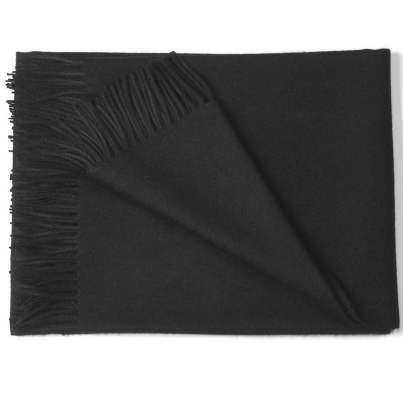 Solid Color Alpaca Throw Blankets Black 