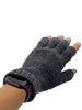 Solid Color Fingerless Alpaca Gloves Gloves Med Grey 