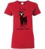 t-shirt: Alpaca I'm Fine Ladies Short-Sleeve Red S 