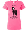t-shirt: Alpaca I'm Fine Ladies Short-Sleeve Safety Pink S 