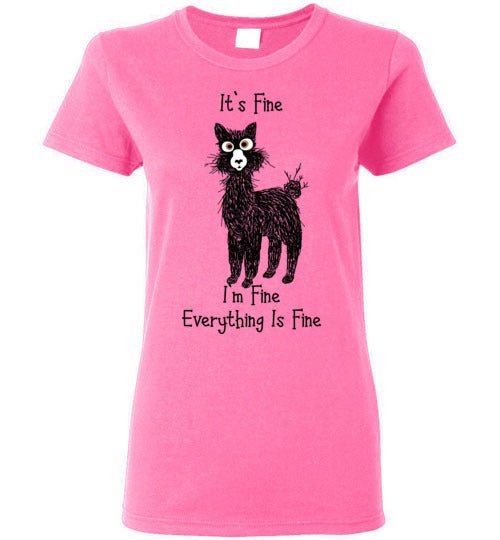 t-shirt: Alpaca I'm Fine Ladies Short-Sleeve - Choice Alpaca Products-TS.102489257