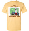 t-shirt: Alpaca The Smarter Wool Gildan Short-Sleeve Yellow Haze S 