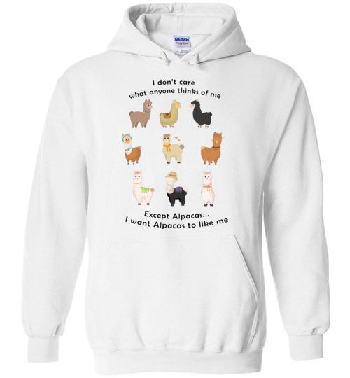 t-shirt: I Want Alpacas to Like Me Gildan Heavy Blend Hoodie White S 