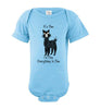 t-shirt: I'm Fine Alpaca Infant Fine Jersey Bodysuit Onesie Light Blue NB 