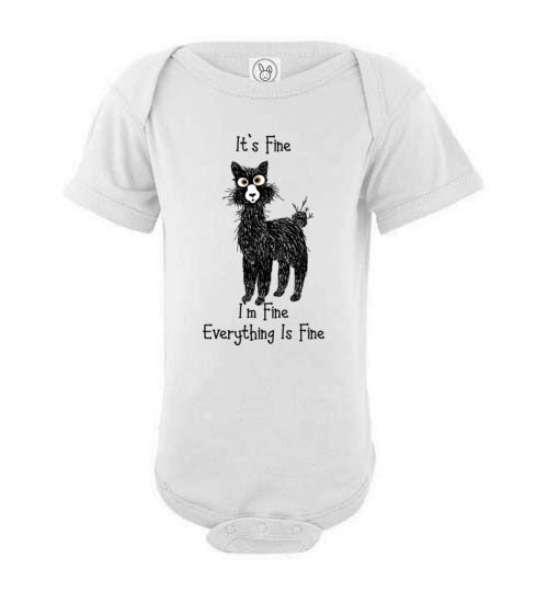 t-shirt: I'm Fine Alpaca Infant Fine Jersey Bodysuit Onesie White NB 