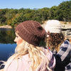 Textured Alpaca Slouch Beanie - Choice Alpaca Products-NEAFP-textured-brown