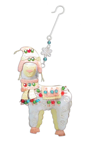 Whimsical Alpaca Christmas Ornament