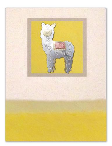 Whimsical Alpaca Pin Card FUN Pin Card Yellow 