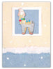 Whimsical Christmas Alpaca Pin Card FUN Christmas Pin Card - Blue 