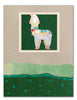 Whimsical Christmas Alpaca Pin Card FUN Christmas Pin Card - Green 